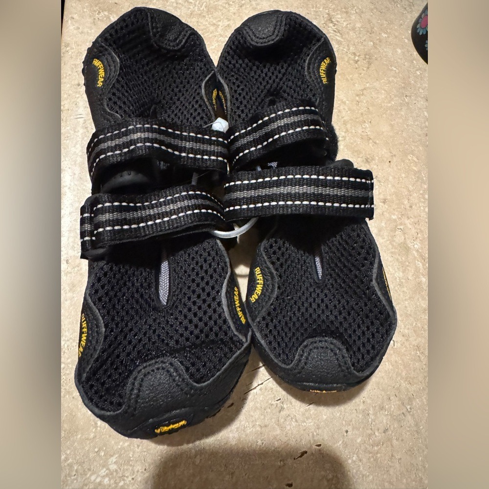 RuffWear Black Dog Boots with Yellow Accents Size Small